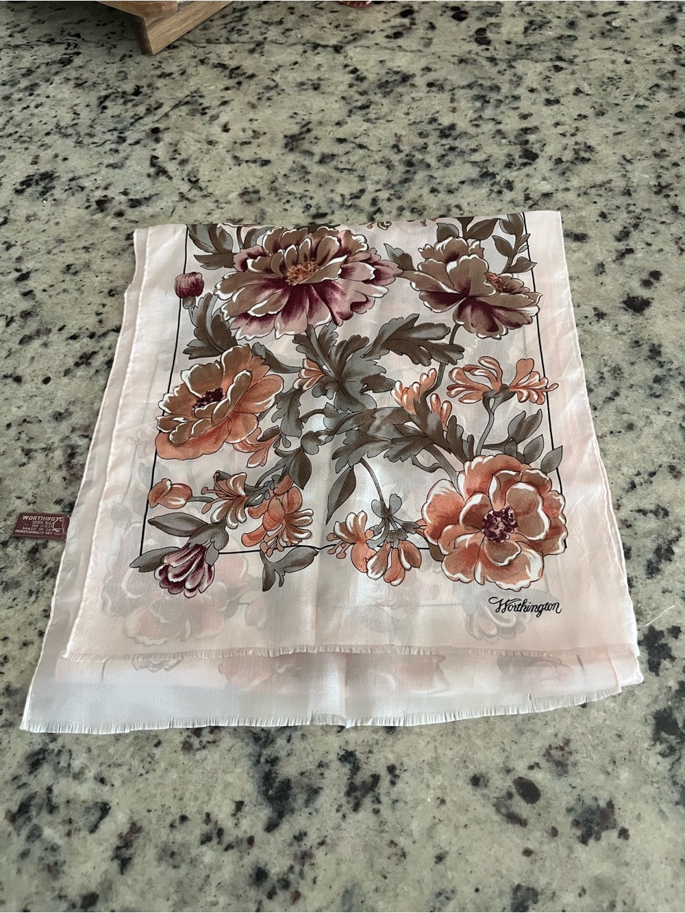 VTG Worthington 100% Silk Scarf